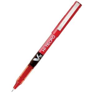 Pilot V5 Hi-Tecpoint Rollerball Pen, 0.5 mm-Red