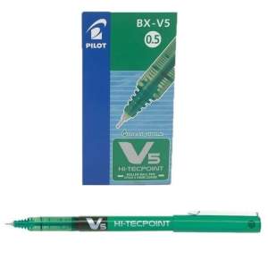 Pilot V5 Hi-Tecpoint Rollerball Pen, 0.5 mm-Green